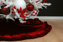 Plush Red Velvet Christmas Tree Skirt