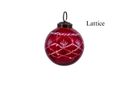 Large Red Glass Etched Ball Ornaments