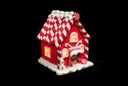 Red & White Handcrafted Clay LED Candy Cane Houses w/Timer
