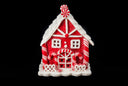 Red & White Handcrafted Clay LED Candy Cane Houses w/Timer