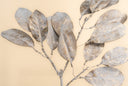 Gold Glitter Magnolia Leaf Spray