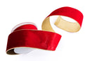 Red Velvet Ribbon with Gold Trim