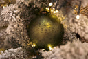 Olive Green Crackled Glass Ornament