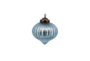 Antique Blue Frost Glass Ornament (Set of 2)