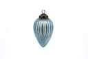 Antique Blue Frost Glass Ornament (Set of 2)