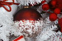 Snowy Dark Red Ornament