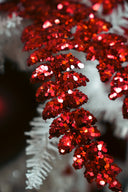 Scarlet Glitter Fern Spray