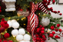 Red & White Icicle Glass Ornament