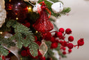Red Swirl With Clear Hanging Crystal Ornaments (Set of 2)