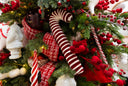 Red & White Velvet Stripe Candy Cane Ornament