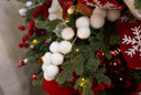 White Glittered Pompom Spray