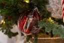 Red & Clear Stripe Ornament