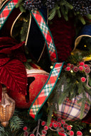 Red & Green Plaid Dupion Ribbon 1.5"x10yds