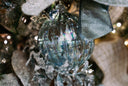 Light Blue Ribbed Mercury Glass Round Ornament