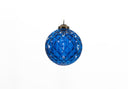 Blue Glass Textured Ornaments - Set of 2