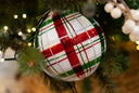 Red, White & Green Plaid Ornament