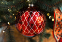 Red Etched Mirror Ornament