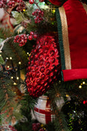 Red Mercury Glass Pinecone Ornament
