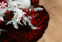 Plush Red Velvet Christmas Tree Skirt
