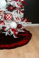 Plush Red Velvet Christmas Tree Skirt