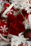 Velvet Plush Bow - Wine