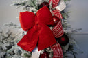 Velvet Plush Bow - Red
