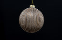 Champagne Glitter Ribbed Ornament Set
