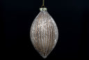 Champagne Glitter Ribbed Ornament Set
