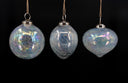 Iridescent Crackle Glass Ornament Set