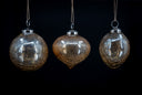 Gold Crackle Glass Ornament Set