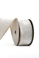 Gold Edged White Velvet Ribbon
