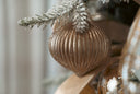 Champagne Glitter Ribbed Ornament Set