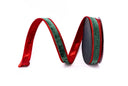 Green Velvet Ribbon with Red Trim