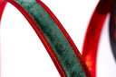 Green Velvet Ribbon with Red Trim