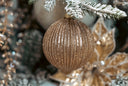 Champagne Glitter Ribbed Ornament Set