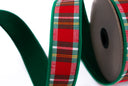 Red & Green Plaid Dupion Ribbon 1.5"x10yds