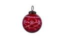 Large Red Glass Etched Ball Ornaments
