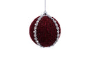 Diamond Yarn Ball Ornament - Burgundy