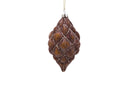 Assorted Glittered Brown Quilted Glass Ornaments