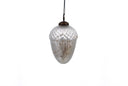 White Mercury Glass Acorn Ornament