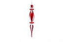 Assorted Red, White, & Clear Glass Swirl Finial Ornaments (Set of 3)