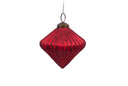 Ribbed Burnt Red Glass Ornament