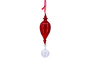 Red Swirl With Clear Hanging Crystal Ornaments (Set of 2)