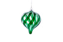 Green & Clear Glass Swirled Ornaments (Set of 3)