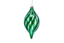 Green & Clear Glass Swirled Ornaments (Set of 3)