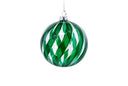 Green & Clear Glass Swirled Ornaments (Set of 3)