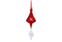 Red Swirl With Clear Hanging Crystal Ornaments (Set of 2)
