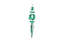 Green, White, & Clear Glass Swirl Finial Ornaments (Set of 3)