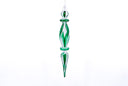 Green, White, & Clear Glass Swirl Finial Ornaments (Set of 3)