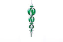 Green, White, & Clear Glass Swirl Finial Ornaments (Set of 3)
